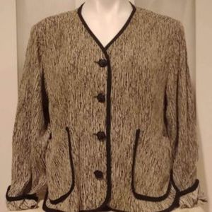 Max & Mabel - Button Up zebra striped designer blazer jacket - size small